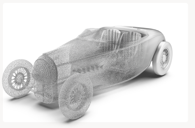 Car point cloud with solid seats